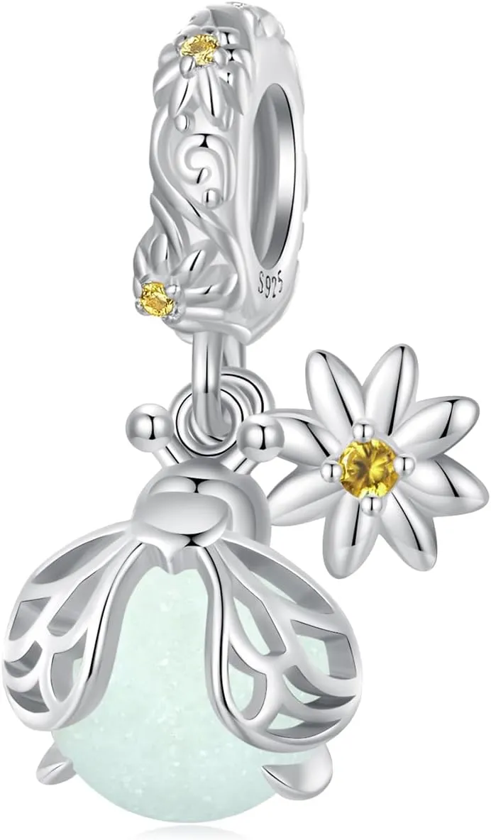 VOROCO Butterfly Dragonfly Cat Charm for Bracelet Cute Animal Collection Bead & Charm for Women Girls 925 Sterling Silver Pendant & Dangle Charm Jewelry for Bracelet and Necklace