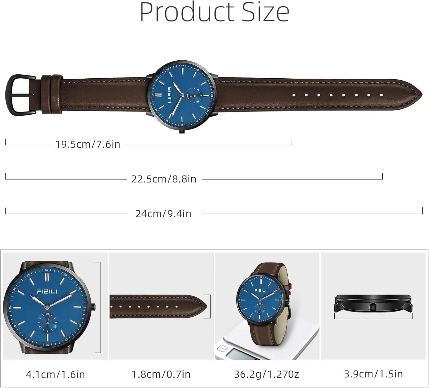 Watch Mens Watches Fashion Minimalist Ultra-Thin Watches for Men Waterproof Luminescent Hands Leather Strap
