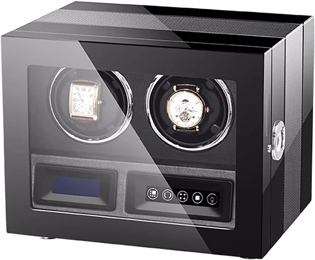 Watch Winder Automatic Watches Piano Baking Paint Luxury Mechanical Watch Storage Case with Quiet Motor Soft Flexible Pillows Watch Display Box (2 0)
