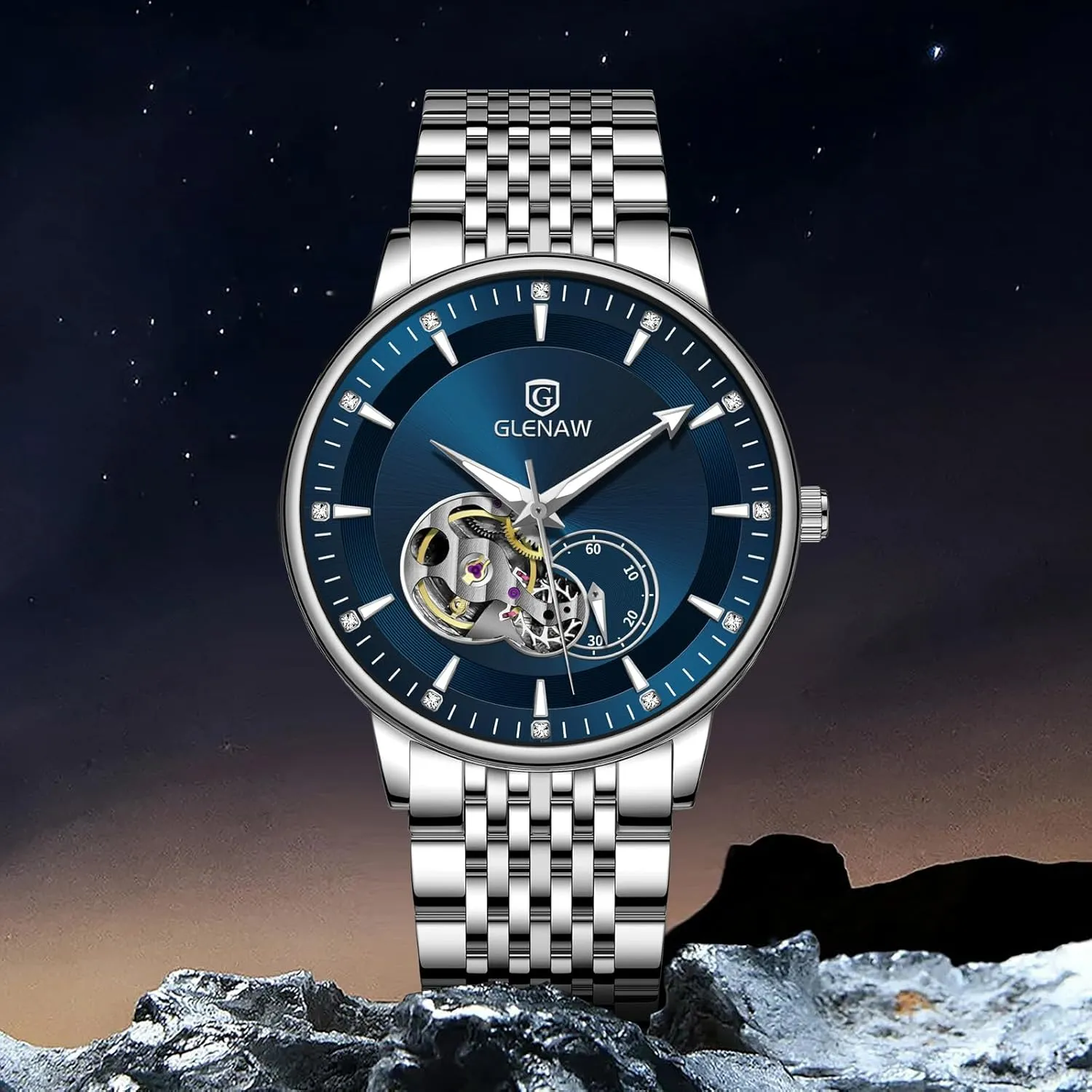 Watches for Men Tourbillon Skeleton Luminous Luxury Mechanical Self Winding Men's Wrist Watch Waterproof
