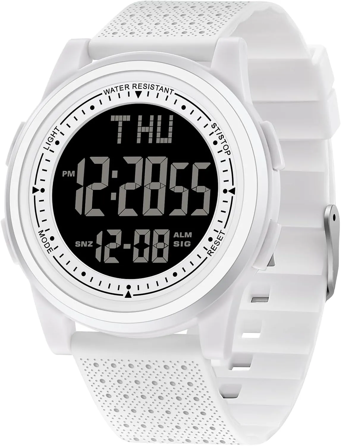 Watches for Men, Ultra-Thin Digital Watch Men with Stopwatch Countdown Alarm Wide-Angle Display Waterproof Minimalist Mens Watch Gifts for Mens Womens