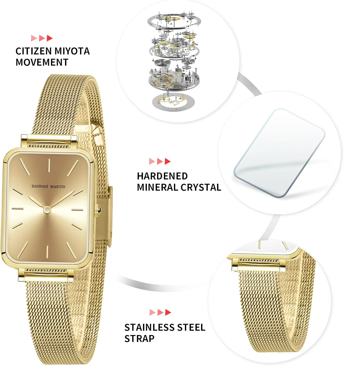 Watches for Women Waterproof Ladies Analog Quartz Wrist Watches Stainless Steel Band Fashion Dainty Female Watch Luxury Bracelet Diamond