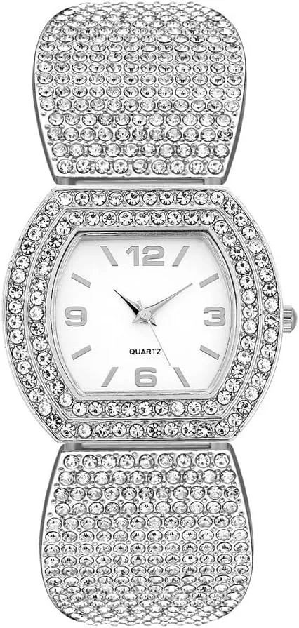 Weicam Women Classic Crystal Bangle Analog Quartz Wristwatches