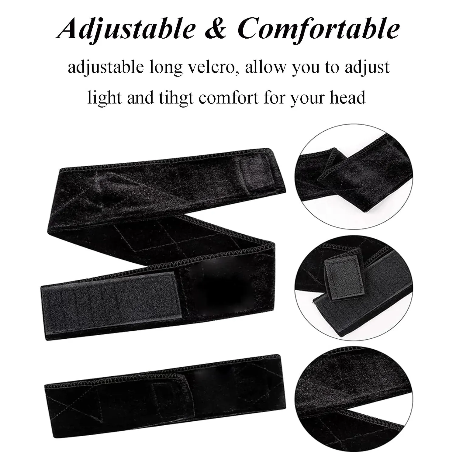 Wig Grip Elastic Scarf Headband, Adjustable Wig Grip Band with Mesh Caps, for Keeping Wigs in Place (Black, 21.6inch)