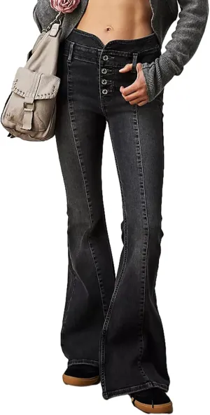 Women High Waist Velvet Flared Pants Y2k Vintage Slim Fit Palazzo Ribbed Bell Bottoms Trousers Cropped Pants