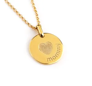 Women Mama Necklace in Solid Gold 9K, 14K, & 18K, Love You Mommy, Custom Mum Pendant, Personalized Name Disc Charm, Mother's Day Gift, Symbolic Gift