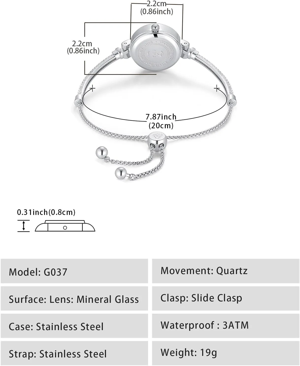 Women Quartz Watch Bracelet Watches with Crystals Waterproof Analog Fashion Luxury Dress Wristwatch for Women Wife Birthday Christmas Gifts