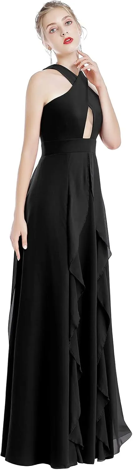 Women Transformer Hi Low Evening Long Prom Dress Halter Convertible Multi Way Spaghetti Strap Wedding Cocktail Maxi Gown