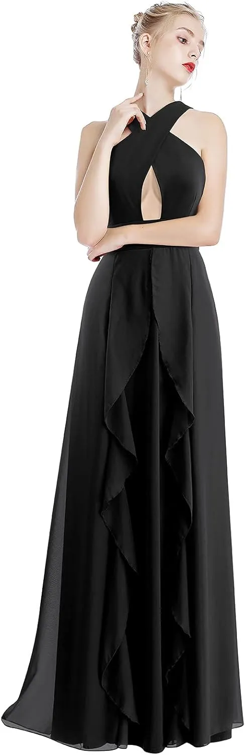 Women Transformer Hi Low Evening Long Prom Dress Halter Convertible Multi Way Spaghetti Strap Wedding Cocktail Maxi Gown