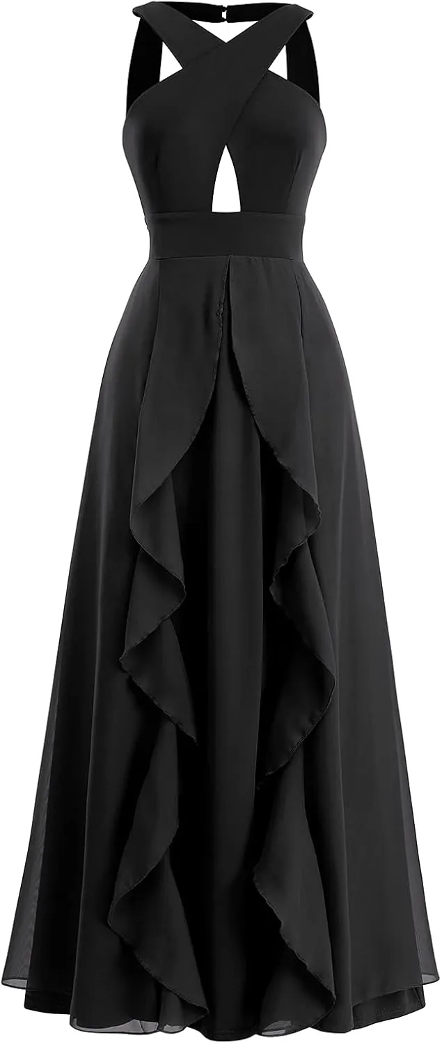 Women Transformer Hi Low Evening Long Prom Dress Halter Convertible Multi Way Spaghetti Strap Wedding Cocktail Maxi Gown