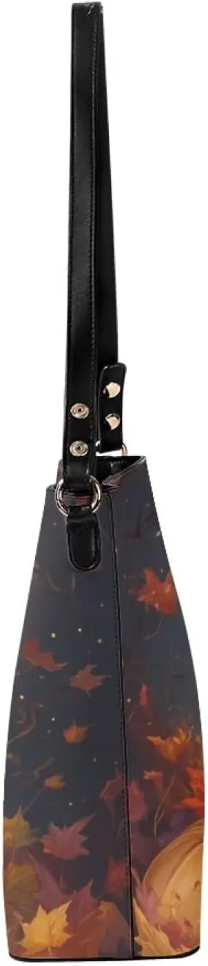 WomenLeather Bucket Bags Medium Universal Large Shoulder Tote Handbag with 2 Straps