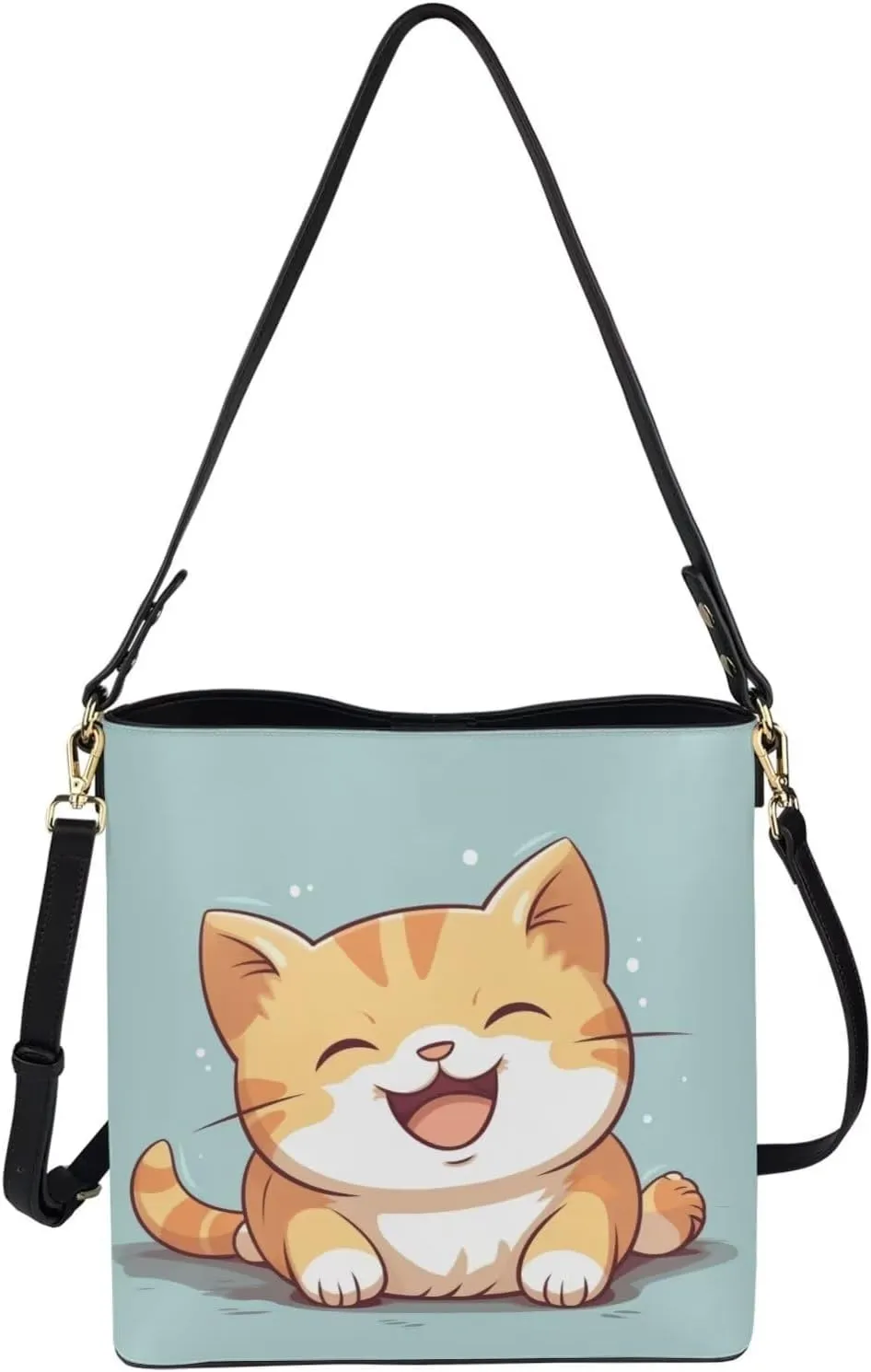 WomenLeather Bucket Bags Medium Universal Large Shoulder Tote Handbag with 2 Straps