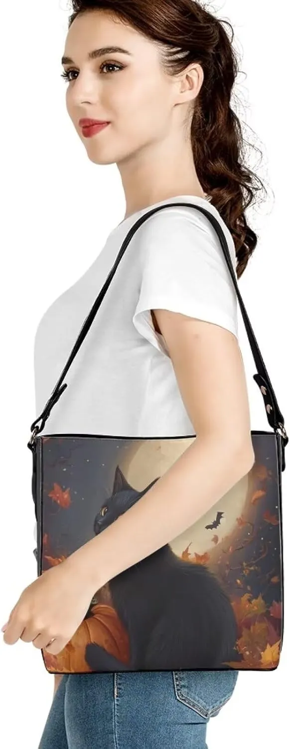 WomenLeather Bucket Bags Medium Universal Large Shoulder Tote Handbag with 2 Straps