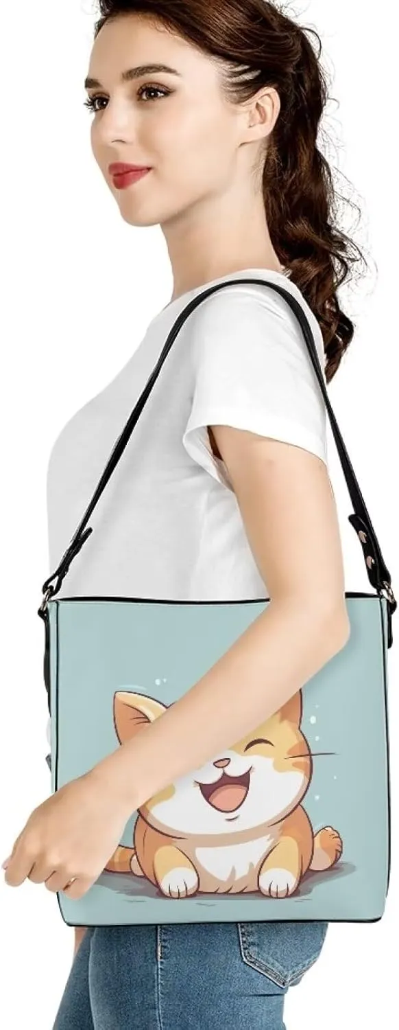 WomenLeather Bucket Bags Medium Universal Large Shoulder Tote Handbag with 2 Straps