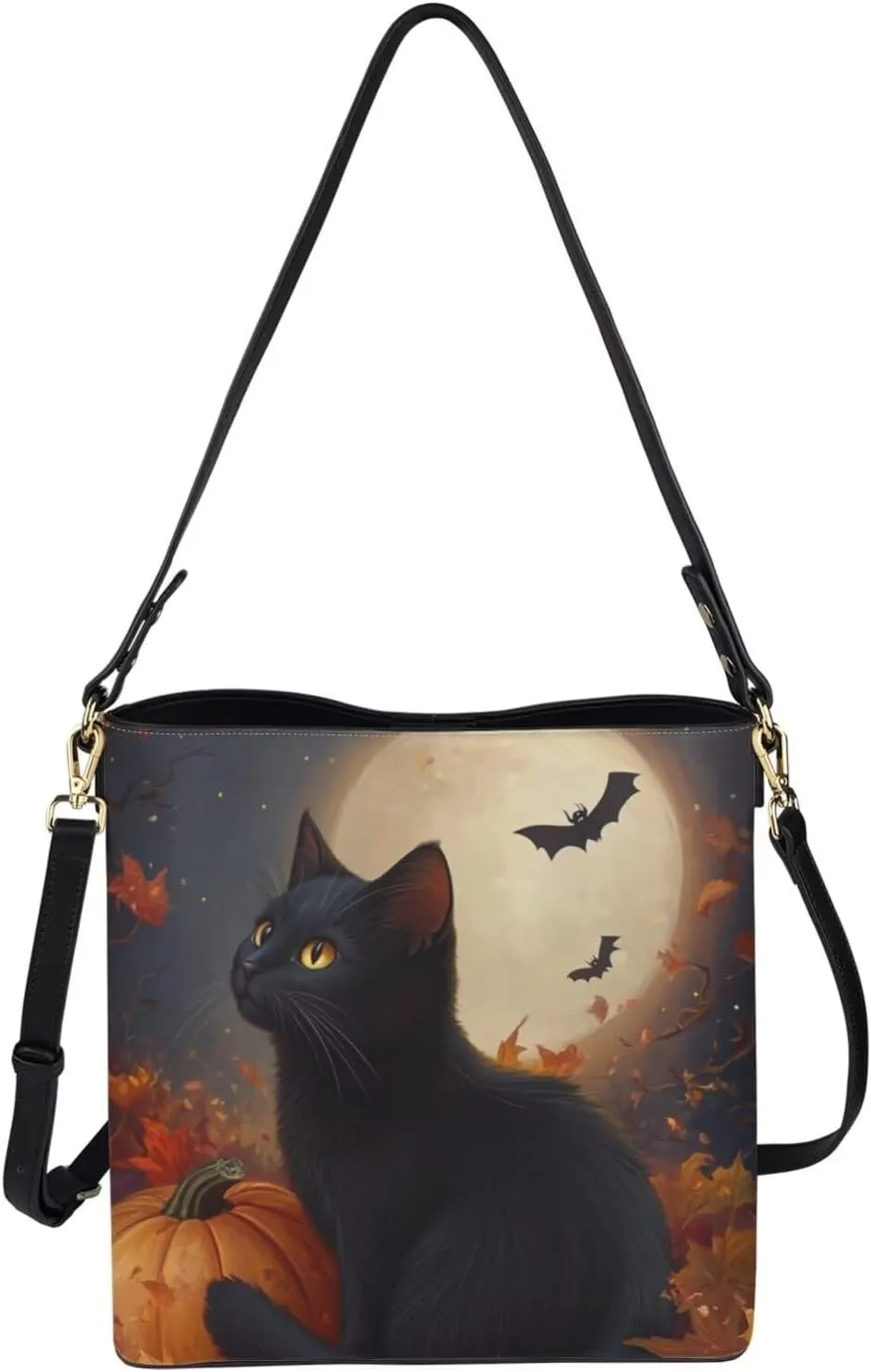 WomenLeather Bucket Bags Medium Universal Large Shoulder Tote Handbag with 2 Straps