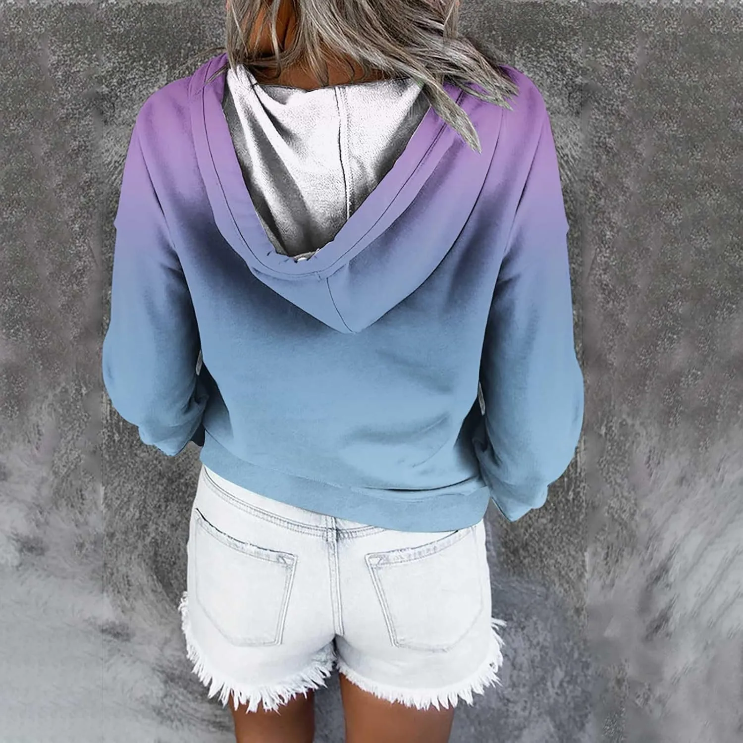Womens 2023 Fall Fashion Hoodies Pullover Tops Casual Long Sleeve Button Up Sweatshirts Y2k Teen Girl Street Hoodies
