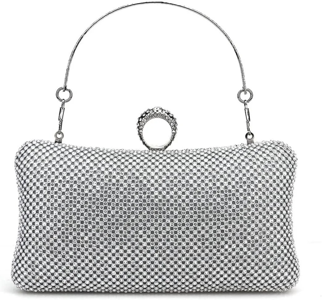 Women's Diamond Studded Evening Bag With Chain Shoulder Bag Handbags Wallets Wedding Clutch Bags