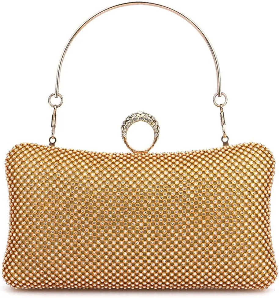 Women's Diamond Studded Evening Bag With Chain Shoulder Bag Handbags Wallets Wedding Clutch Bags