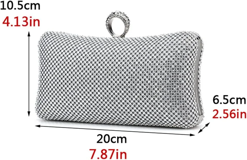 Women's Diamond Studded Evening Bag With Chain Shoulder Bag Handbags Wallets Wedding Clutch Bags