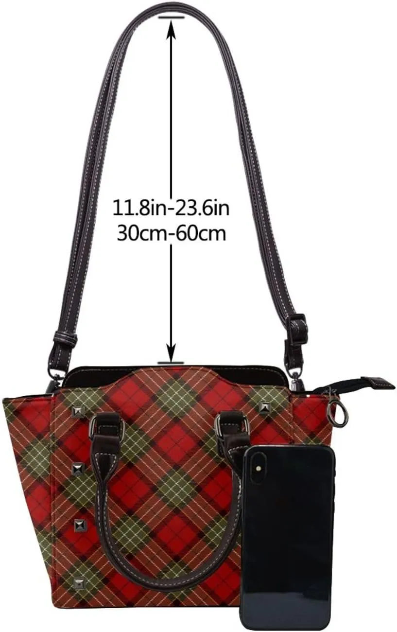 Women's Faux Leather PU Studded Tote Shoulder Bag Studded Crossbody Bags