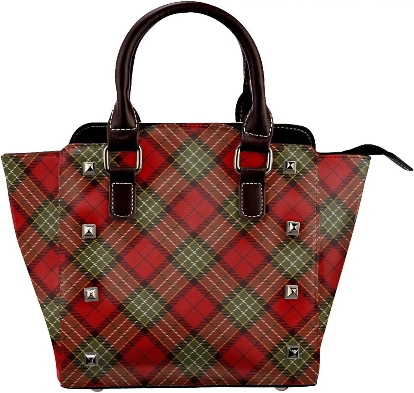 Women's Faux Leather PU Studded Tote Shoulder Bag Studded Crossbody Bags
