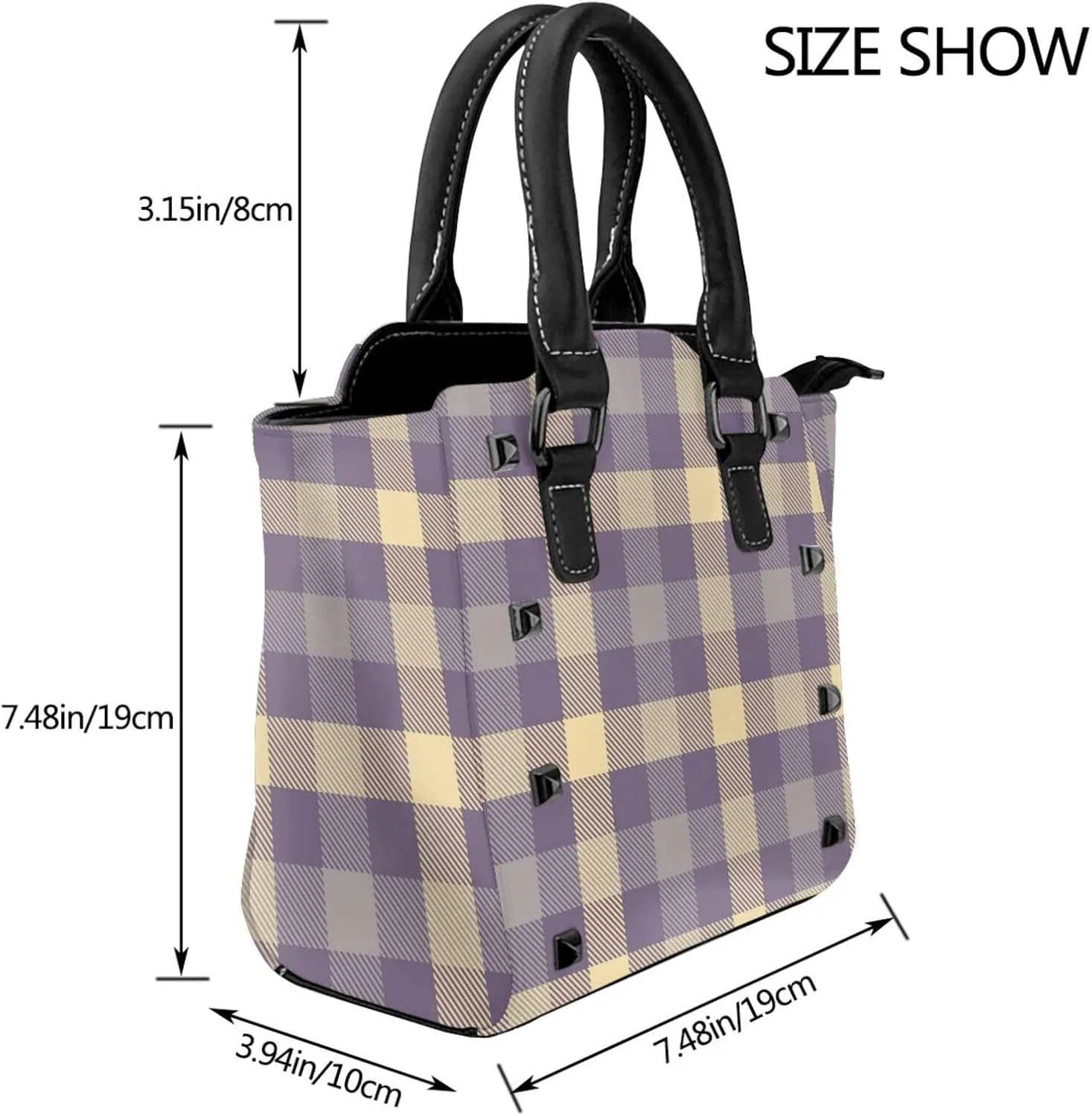 Women's Faux Leather PU Studded Tote Shoulder Bag Studded Crossbody Bags