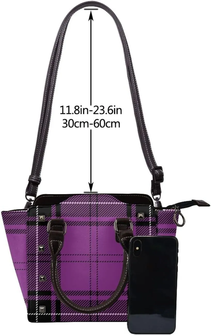 Women's Faux Leather PU Studded Tote Shoulder Bag Studded Crossbody Bags