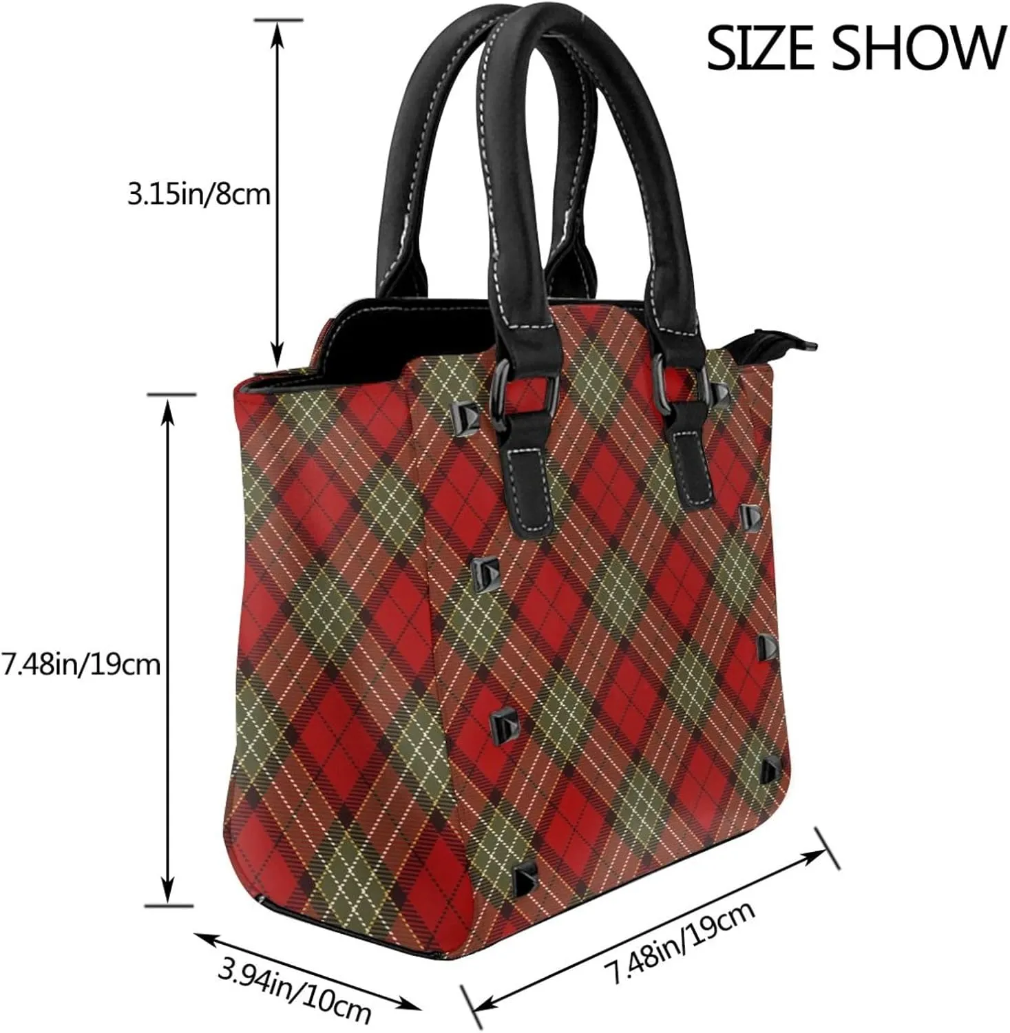 Women's Faux Leather PU Studded Tote Shoulder Bag Studded Crossbody Bags
