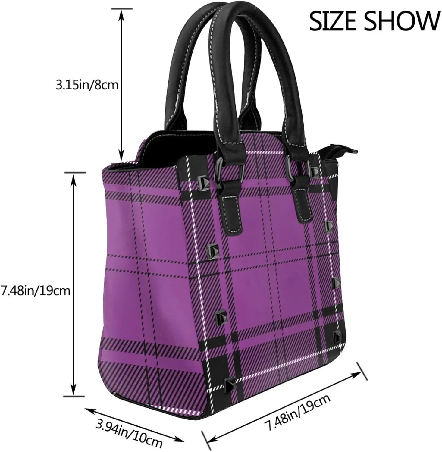 Women's Faux Leather PU Studded Tote Shoulder Bag Studded Crossbody Bags