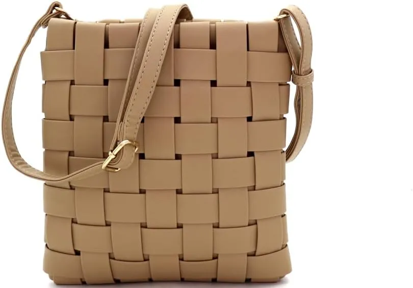 Womens Girls Gold Chain Accent Vegan Leather Clutch Purse Tote Handbag Crossbody