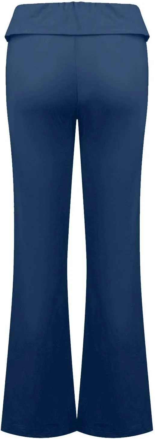 Women's Low Waisted Flare Leggings Bell Bottom Casual Lounge Bootcut Yoga Pants, Small-5X-Large