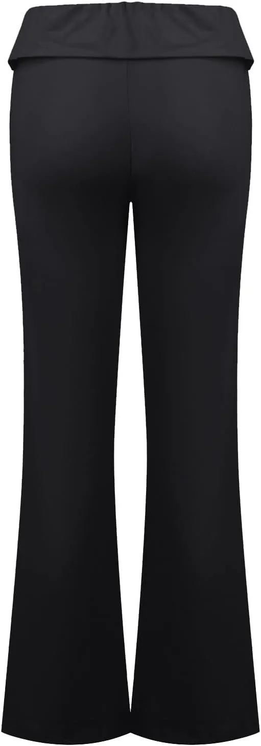 Women's Low Waisted Flare Leggings Bell Bottom Casual Lounge Bootcut Yoga Pants, Small-5X-Large