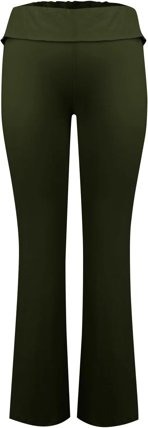 Women's Low Waisted Flare Leggings Bell Bottom Casual Lounge Bootcut Yoga Pants, Small-5X-Large