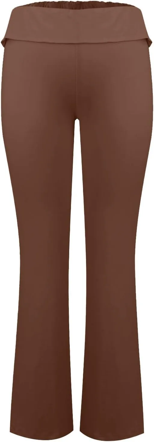 Women's Low Waisted Flare Leggings Bell Bottom Casual Lounge Bootcut Yoga Pants, Small-5X-Large