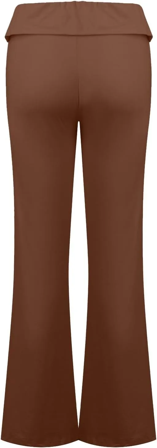 Women's Low Waisted Flare Leggings Bell Bottom Casual Lounge Bootcut Yoga Pants, Small-5X-Large
