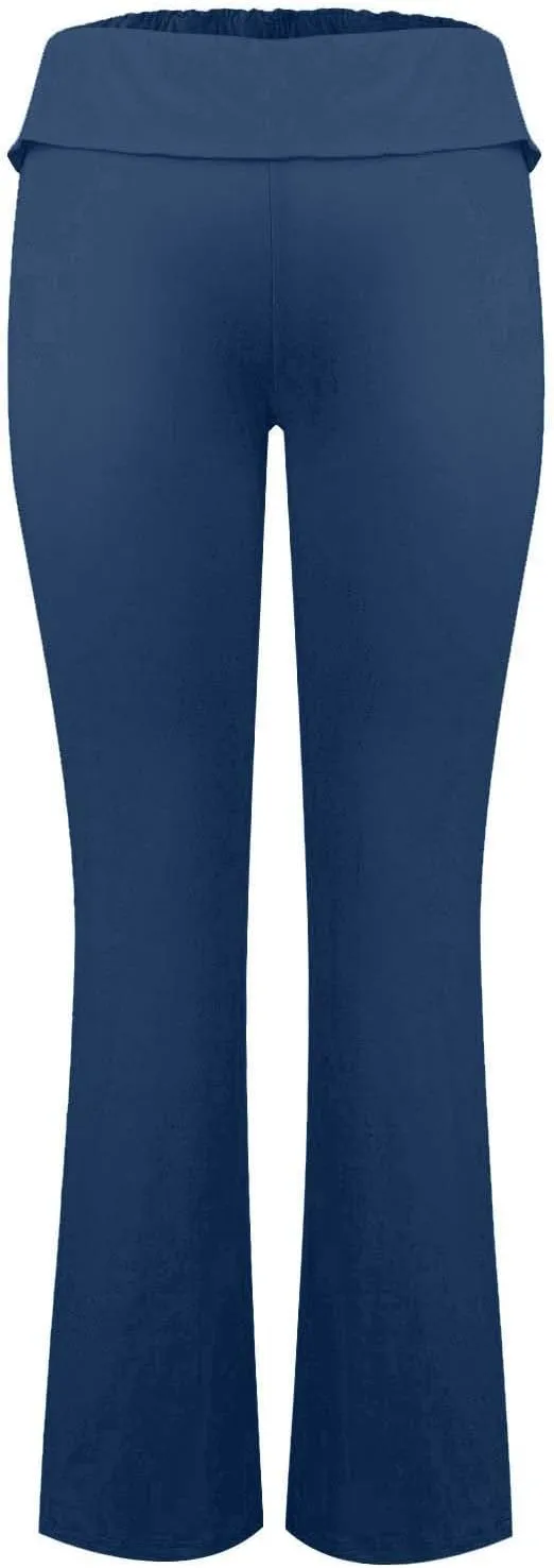 Women's Low Waisted Flare Leggings Bell Bottom Casual Lounge Bootcut Yoga Pants, Small-5X-Large