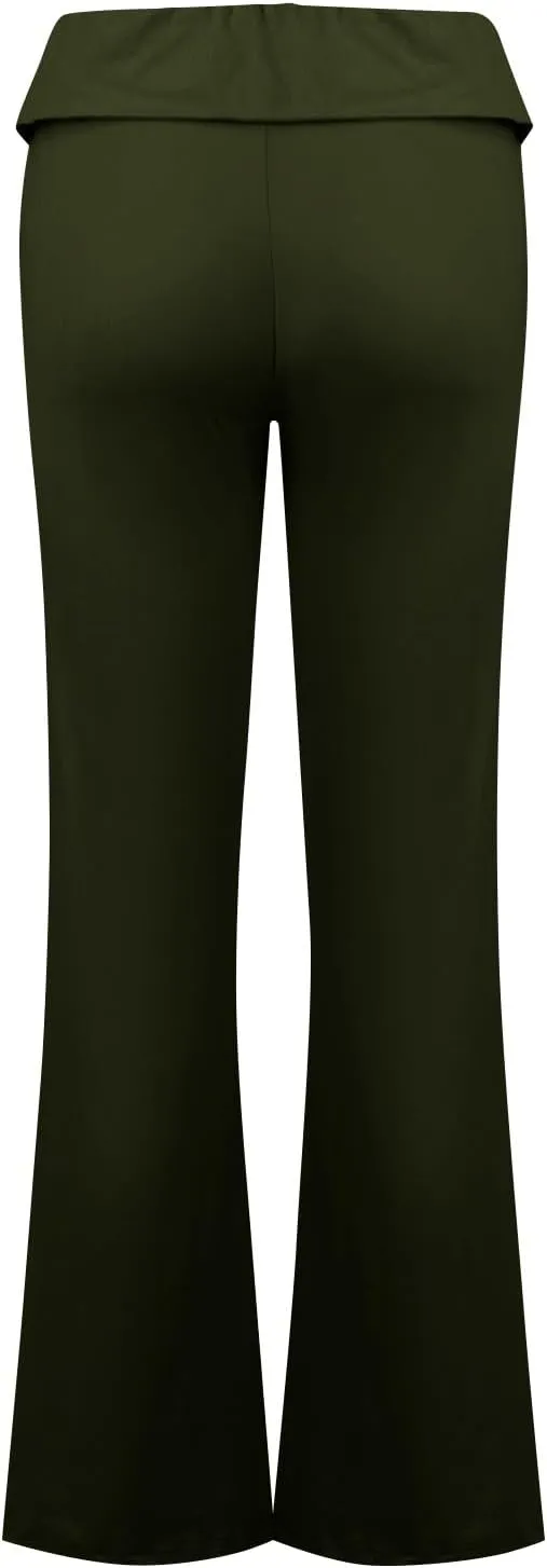 Women's Low Waisted Flare Leggings Bell Bottom Casual Lounge Bootcut Yoga Pants, Small-5X-Large