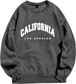 Womens Oversized Crewneck Sweatshirts London Print Crewneck Long Sleeve Pullover Loose Fit Tops Fleece Pullover Fashion 2024