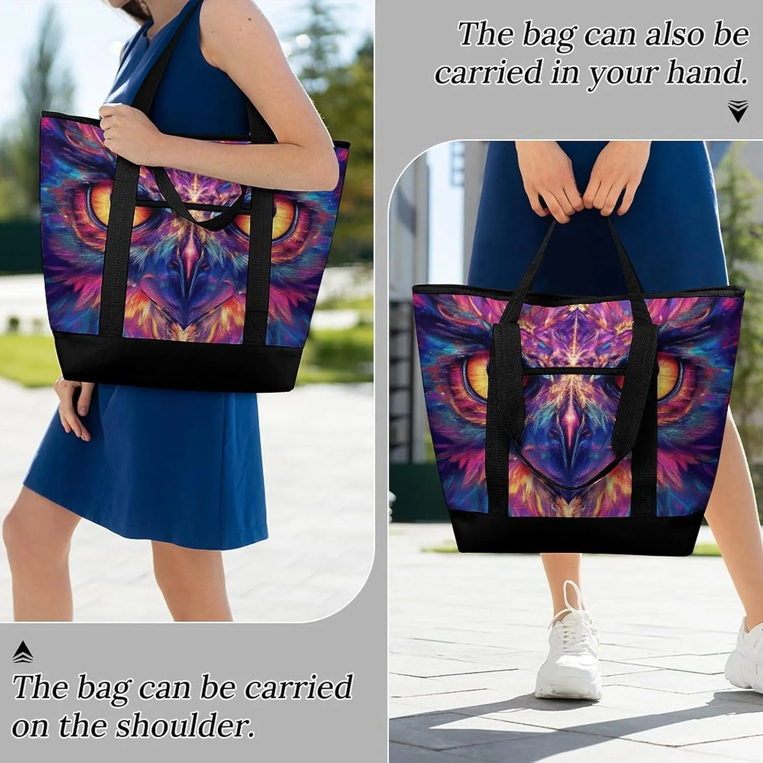 Women's Oversized Thermal Tote Bag Insulated One Shoulder Shopping Carrier