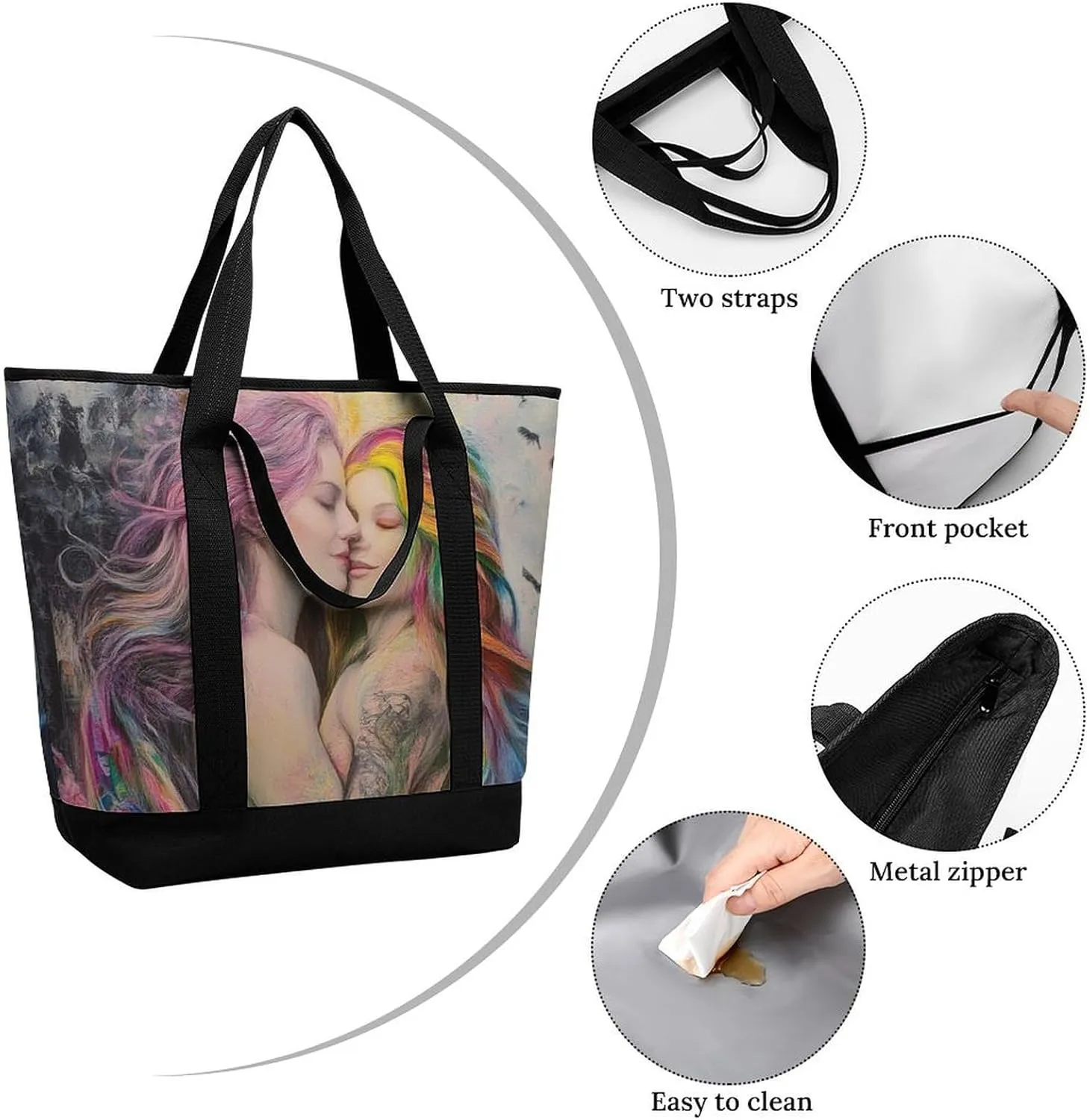 Women's Oversized Thermal Tote Bag Insulated One Shoulder Shopping Carrier