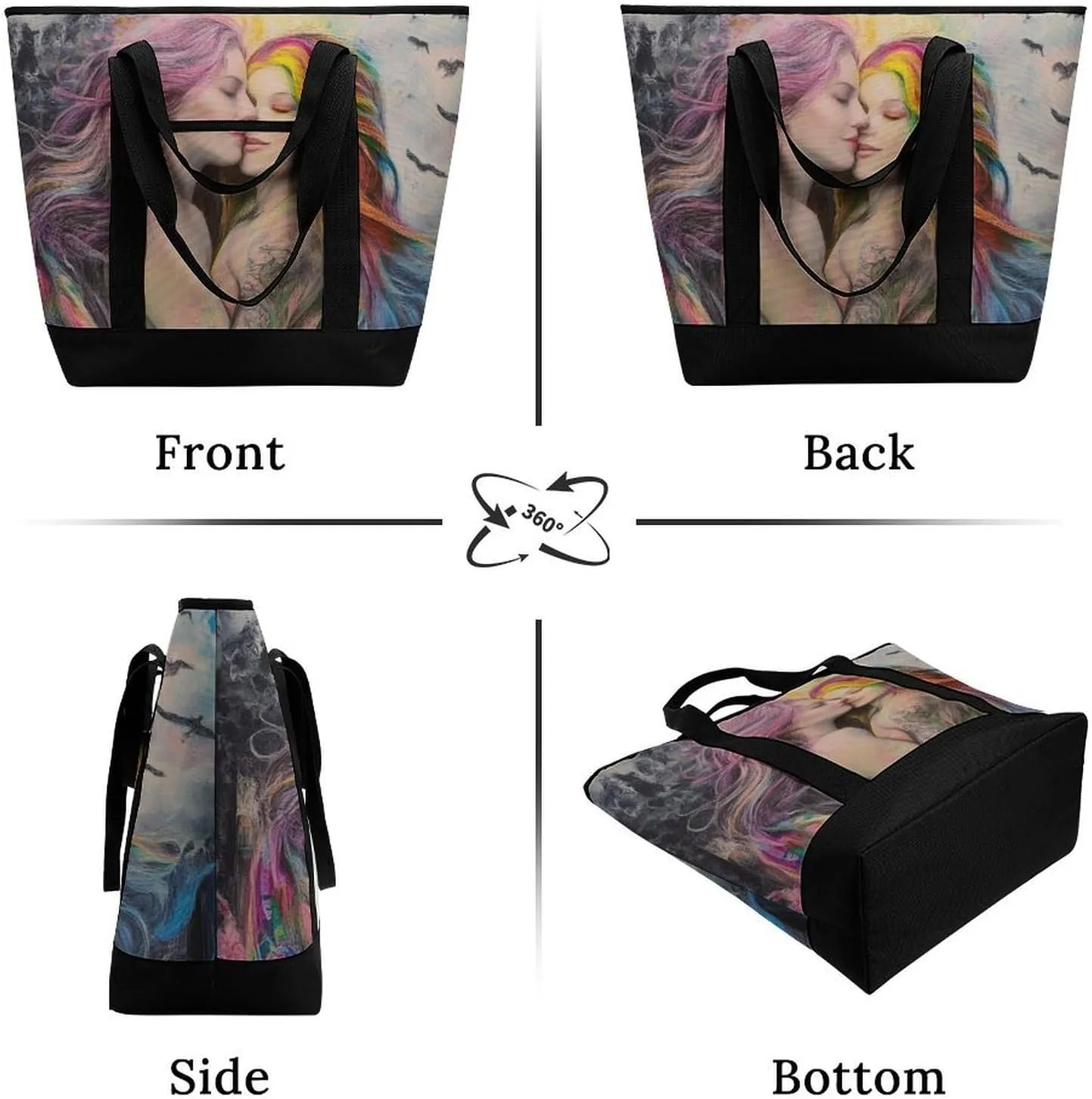 Women's Oversized Thermal Tote Bag Insulated One Shoulder Shopping Carrier