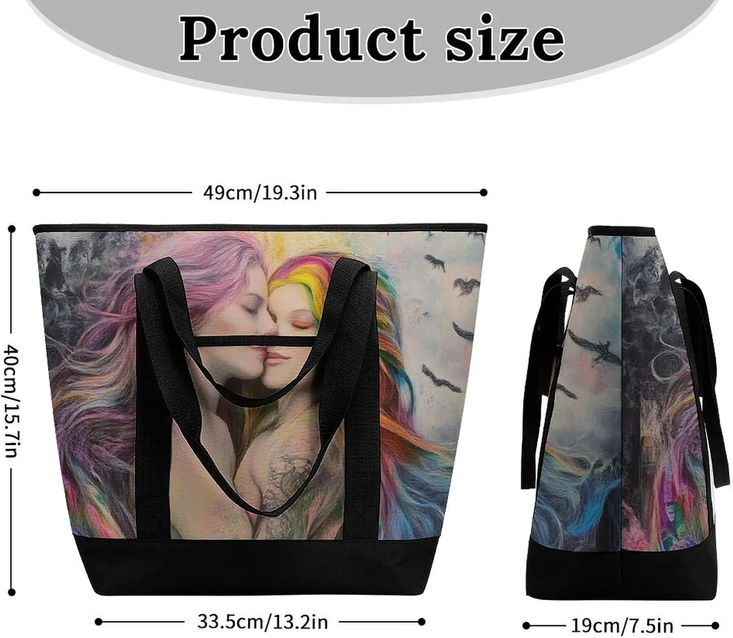 Women's Oversized Thermal Tote Bag Insulated One Shoulder Shopping Carrier