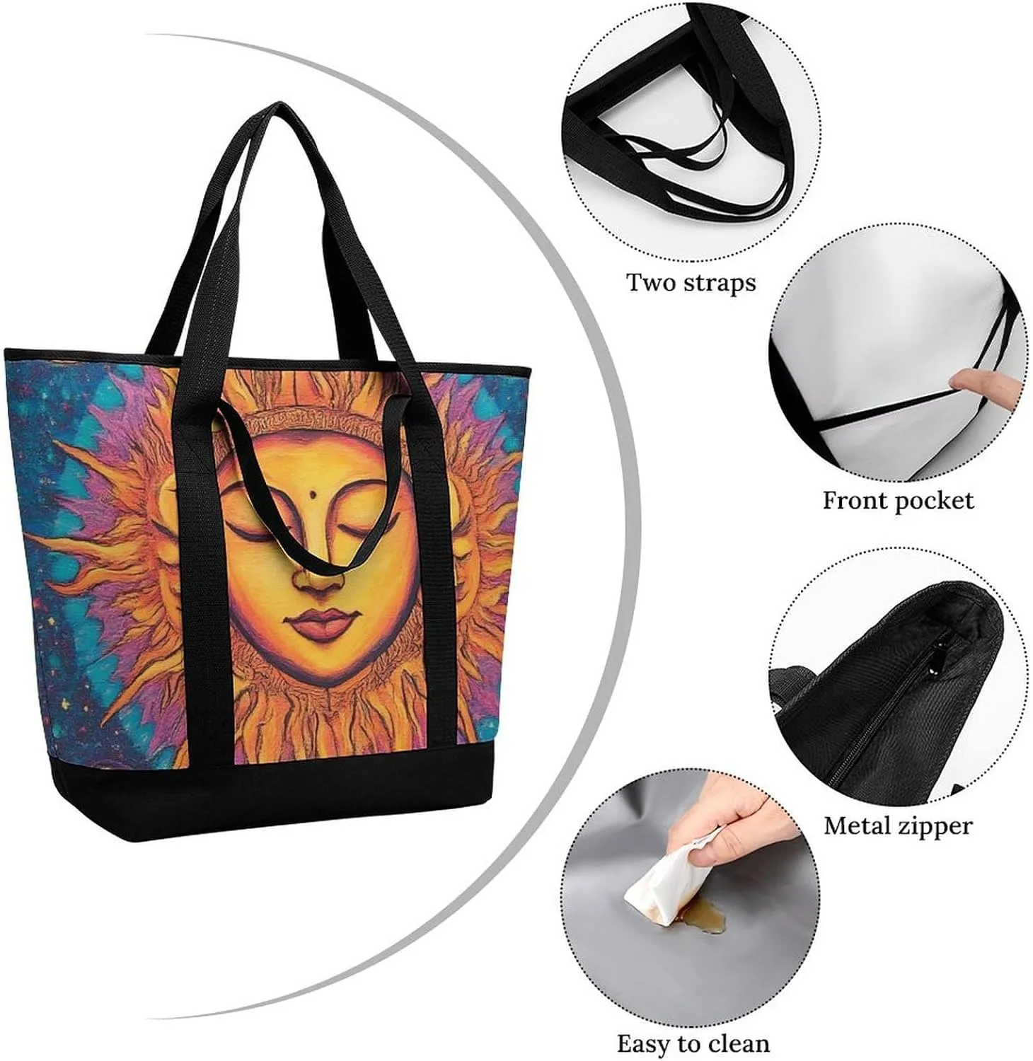 Women's Oversized Thermal Tote Bag Insulated One Shoulder Shopping Carrier