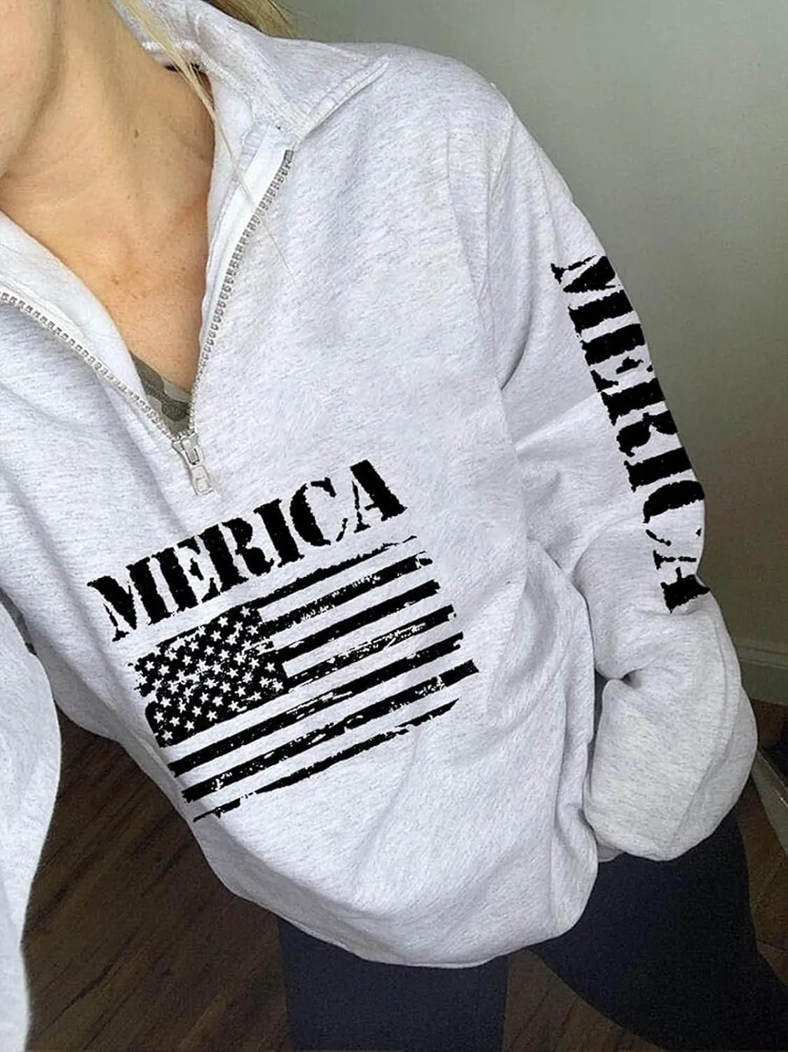 Womens Quarter Zip Shirt, Loose Casual Sweatshirt, 1/4 Zip Pullover Long Sleeve Tops for Women