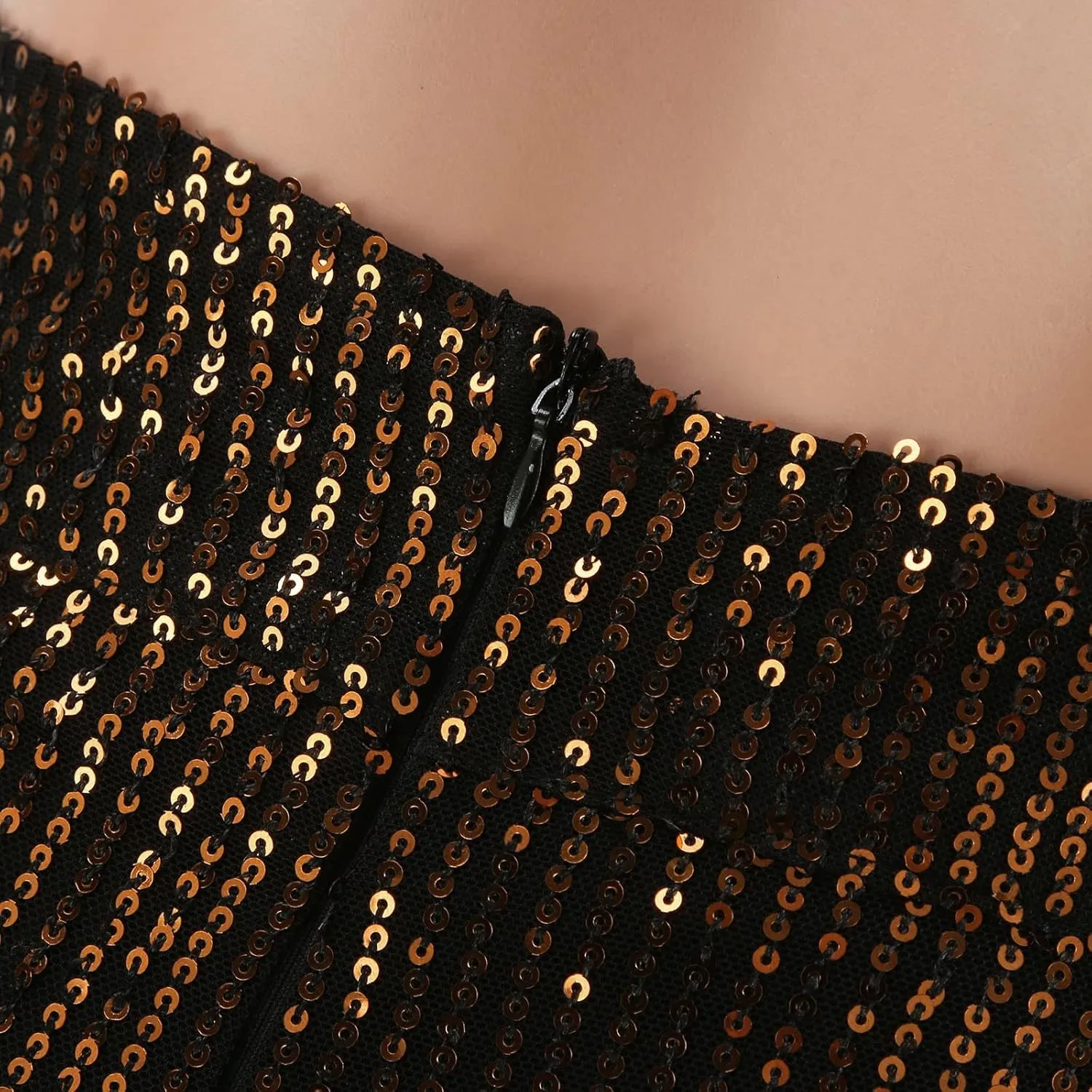 Womens Sequin Flare Pants Women Solid Casual Sequin Pocket Wide Leg Pants Zipper Loose Pants Night Out Clubwear