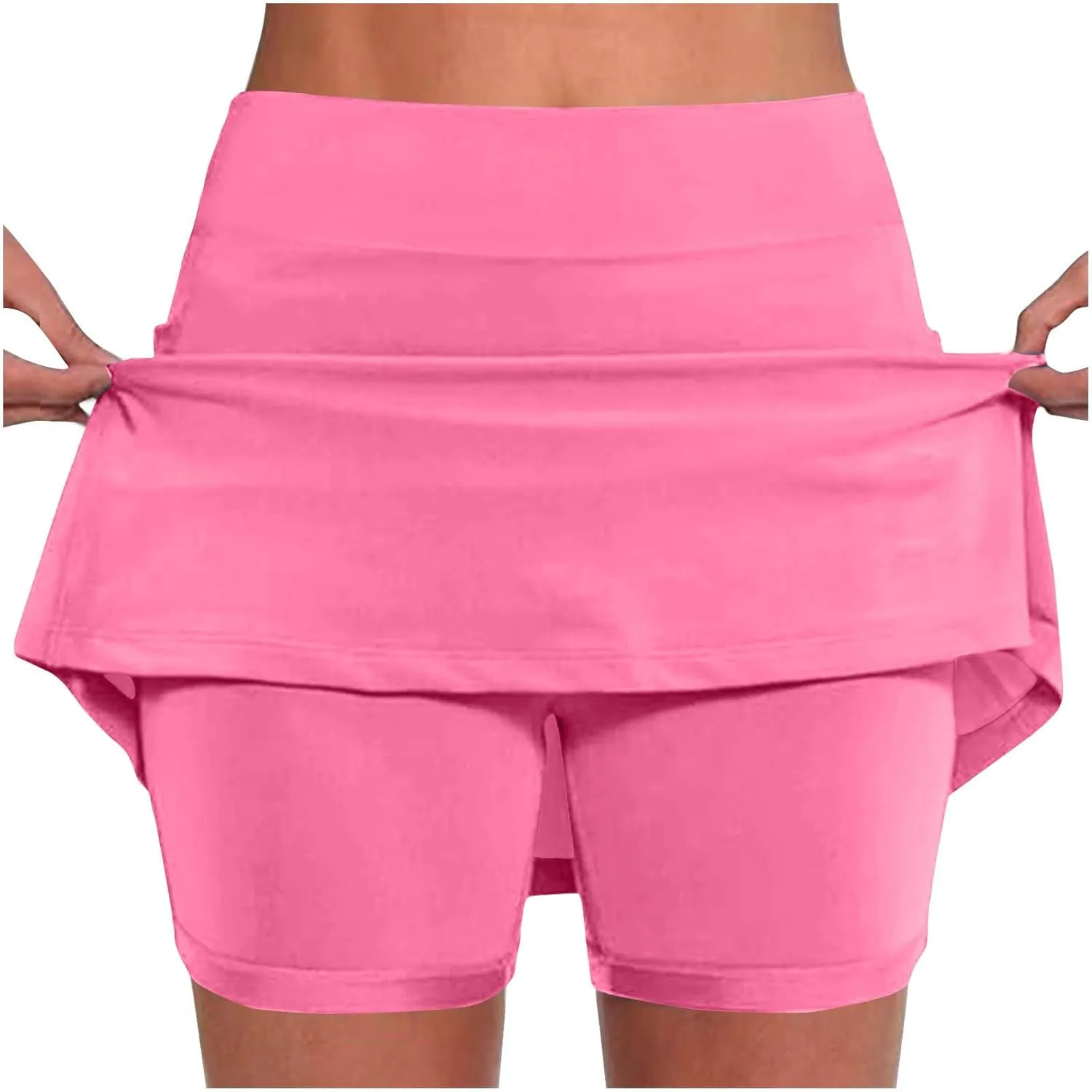 Womens Skorts with Pockets Tummy Control Plus Size Skorts High Waist Athletic Sports Pants Skirt Casual Shorts