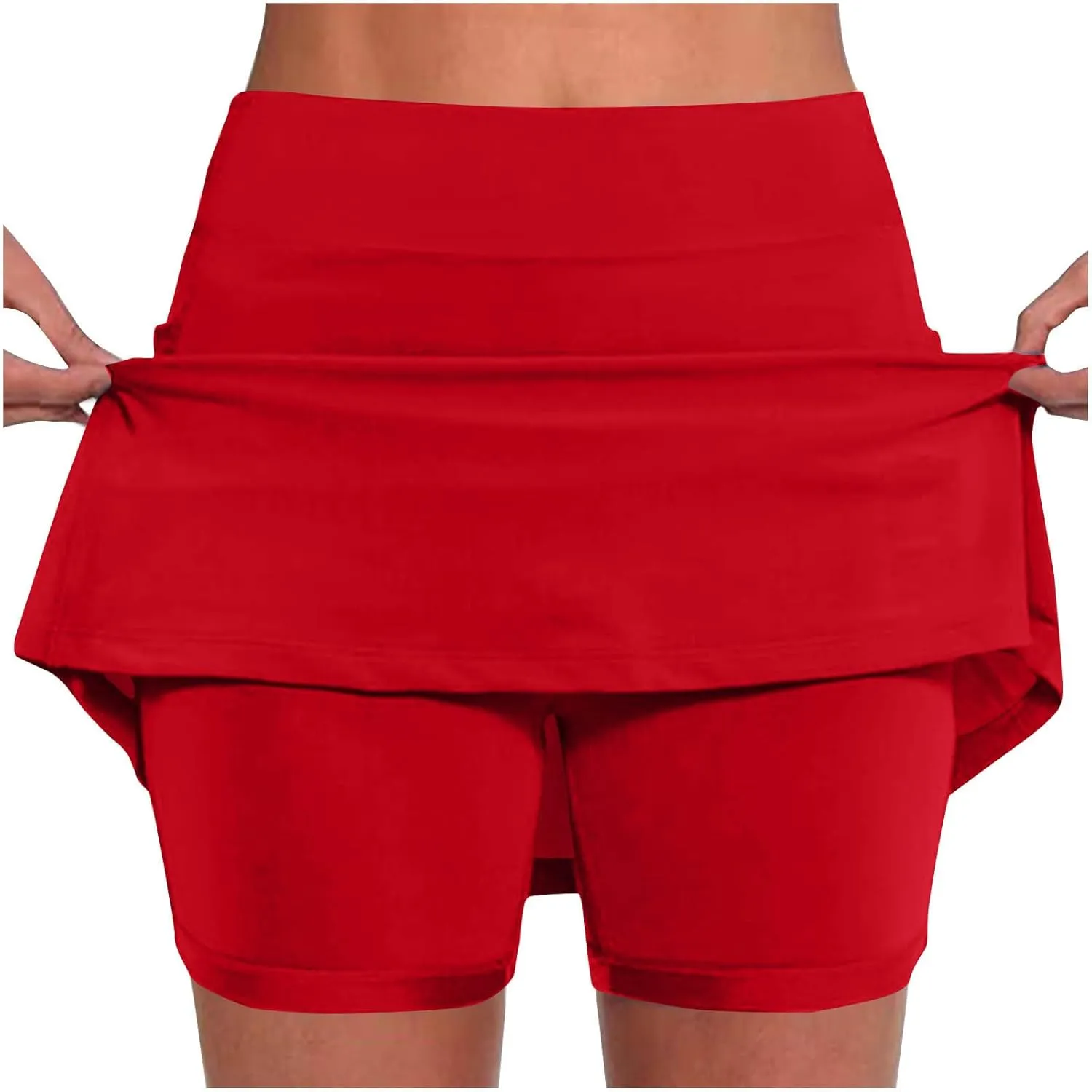 Womens Skorts with Pockets Tummy Control Plus Size Skorts High Waist Athletic Sports Pants Skirt Casual Shorts