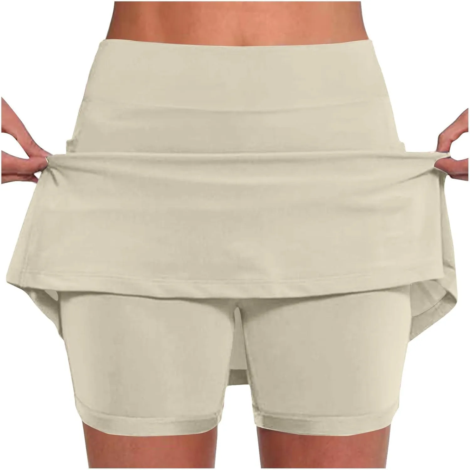 Womens Skorts with Pockets Tummy Control Plus Size Skorts High Waist Athletic Sports Pants Skirt Casual Shorts