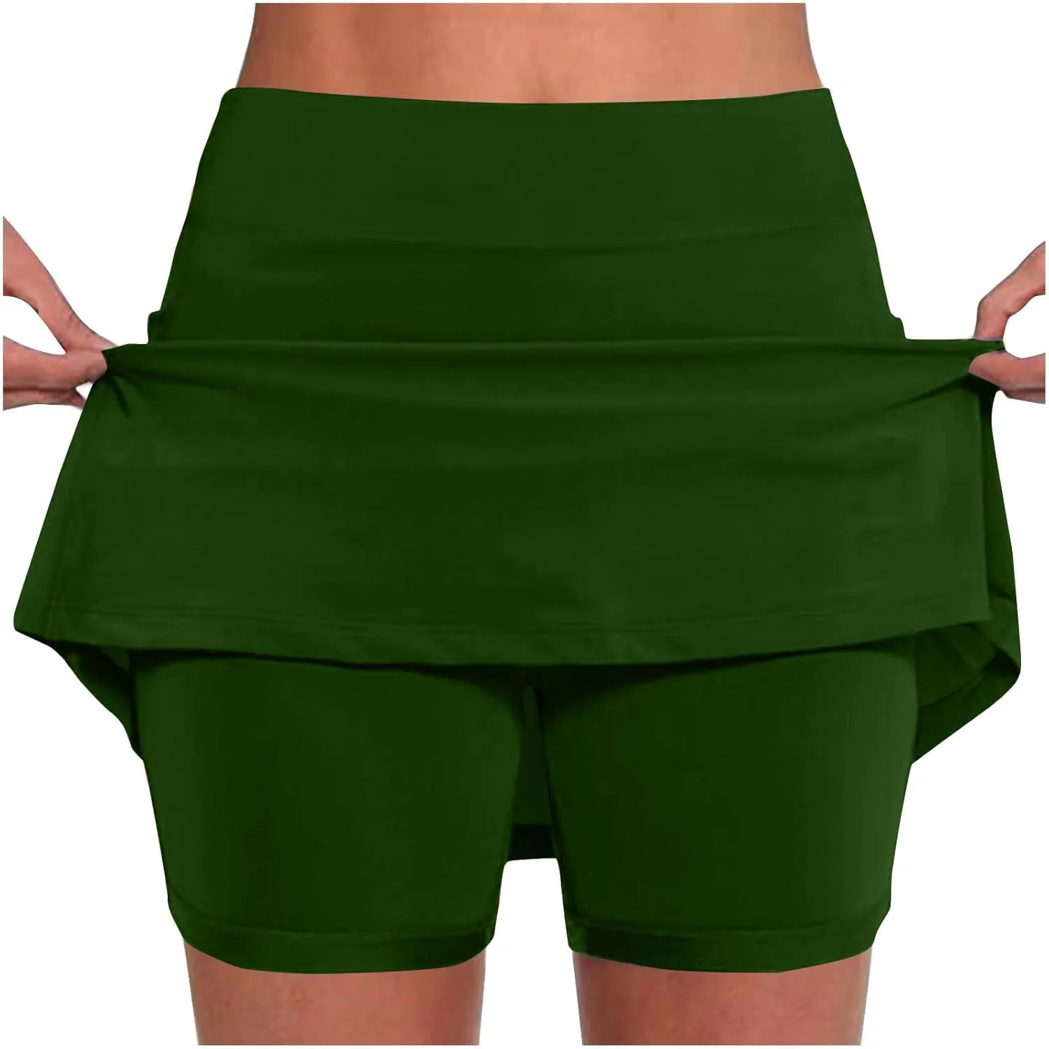 Womens Skorts with Pockets Tummy Control Plus Size Skorts High Waist Athletic Sports Pants Skirt Casual Shorts