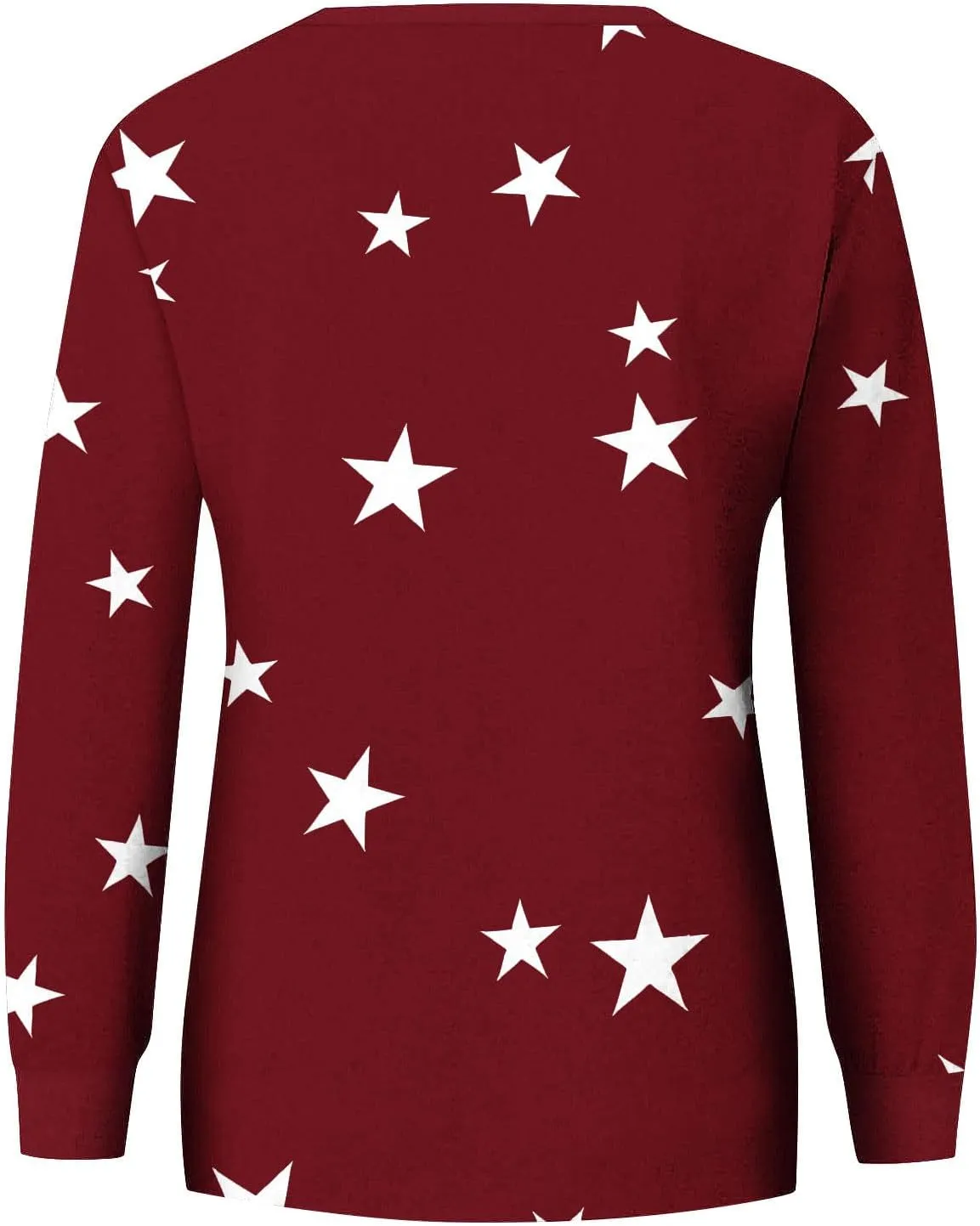 Women's Star Crewneck Sweatshirt Casual Long Sleeve Pullover Loose Comfy Sweater Fall Oversized Top Leisure Resort